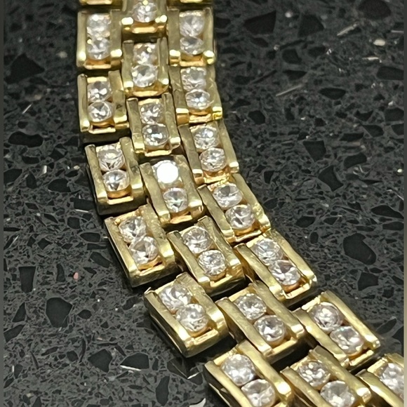 Suzanne Somers Vintage Panther Link CZ Channel Set tennis Necklace HSN 1994 RARE - Picture 3 of 5